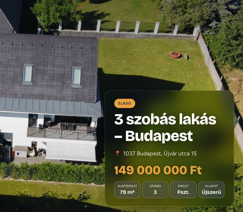 Élő demó oldal előnézete: 3 szobás lakás, Budapest, Újvár utca 15
